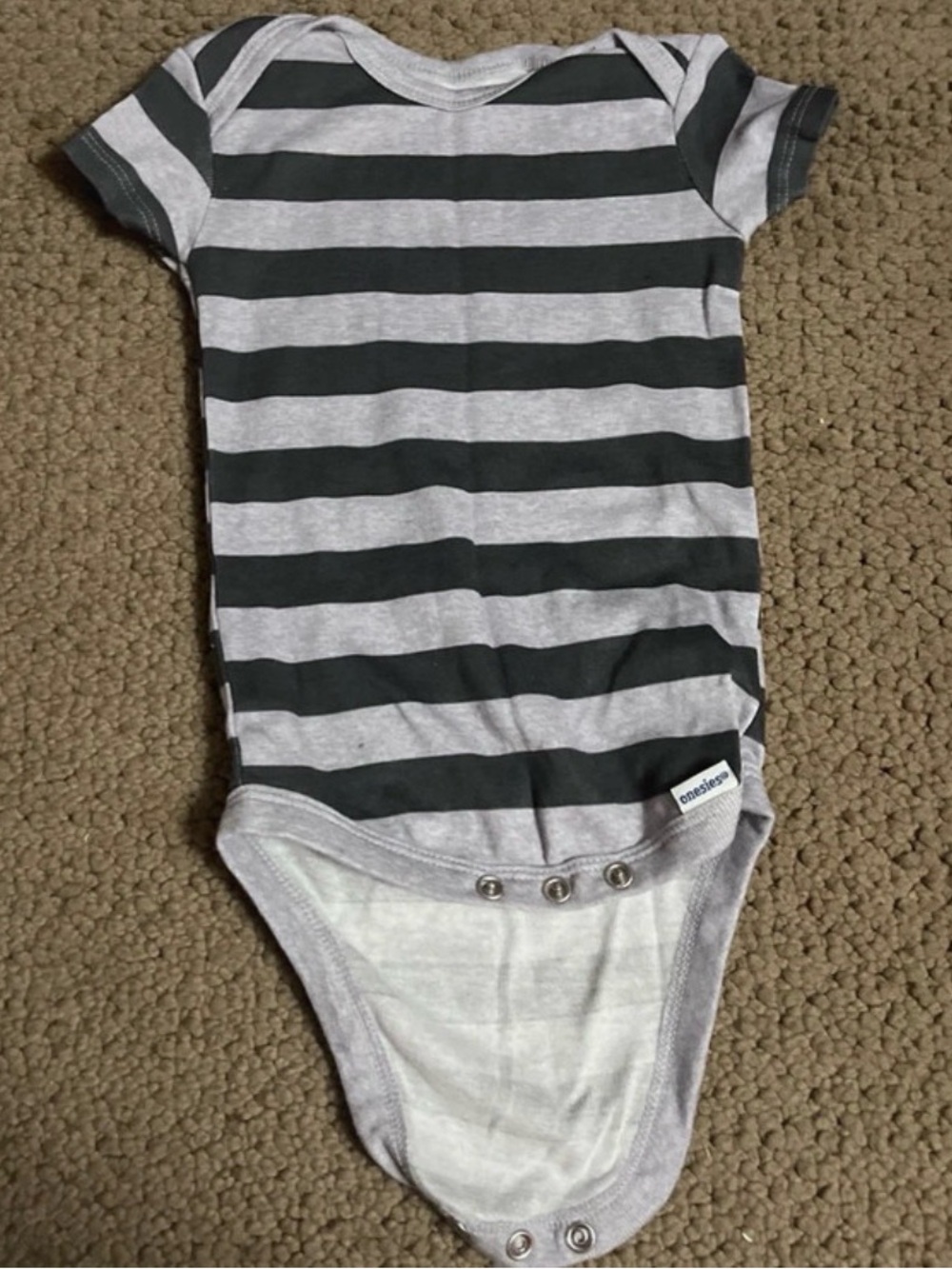 Gerber Gray & Charcoal Striped Baby One-Piece Bodysuit